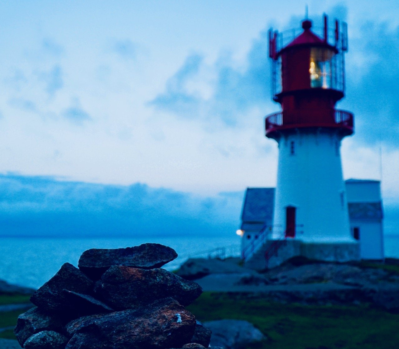 Lindesnes lighthouse blue hour