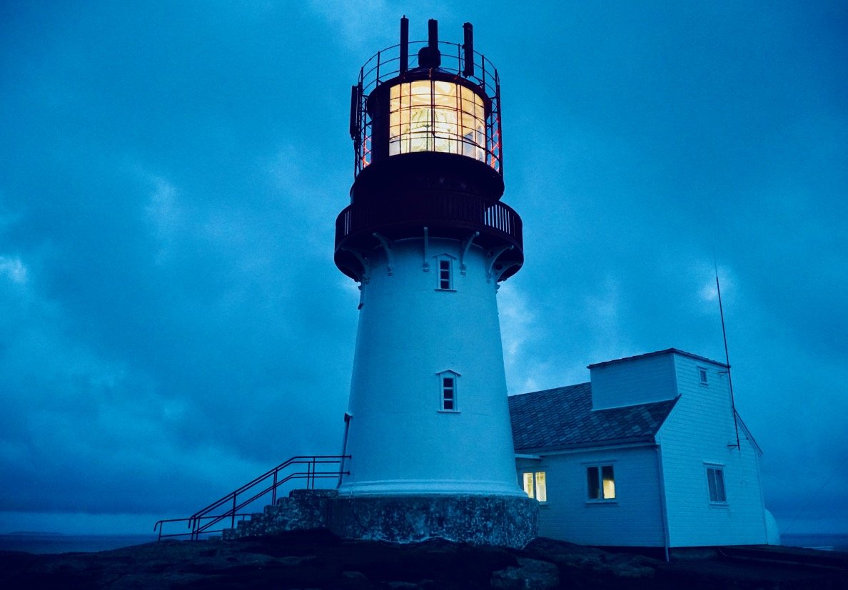 Lindesnes lighthouse blue hour