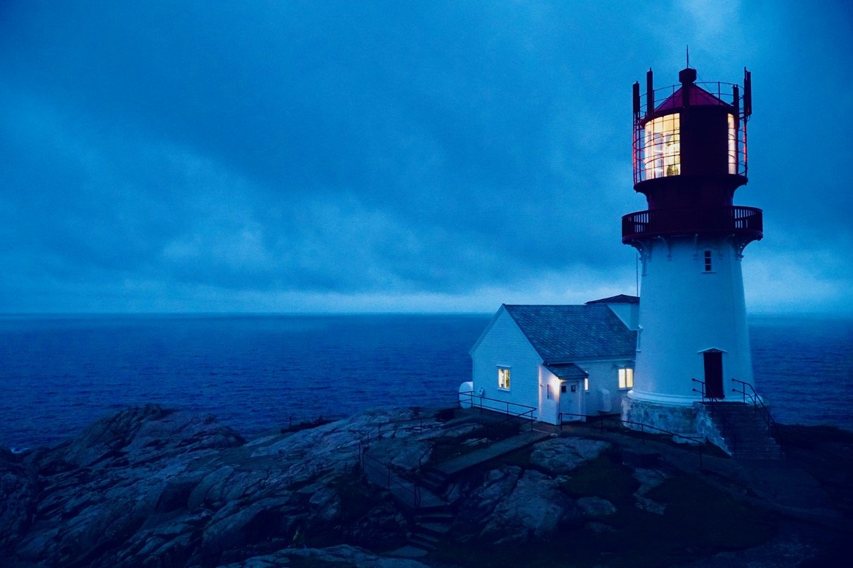 Lindesnes lighthouse blue hour
