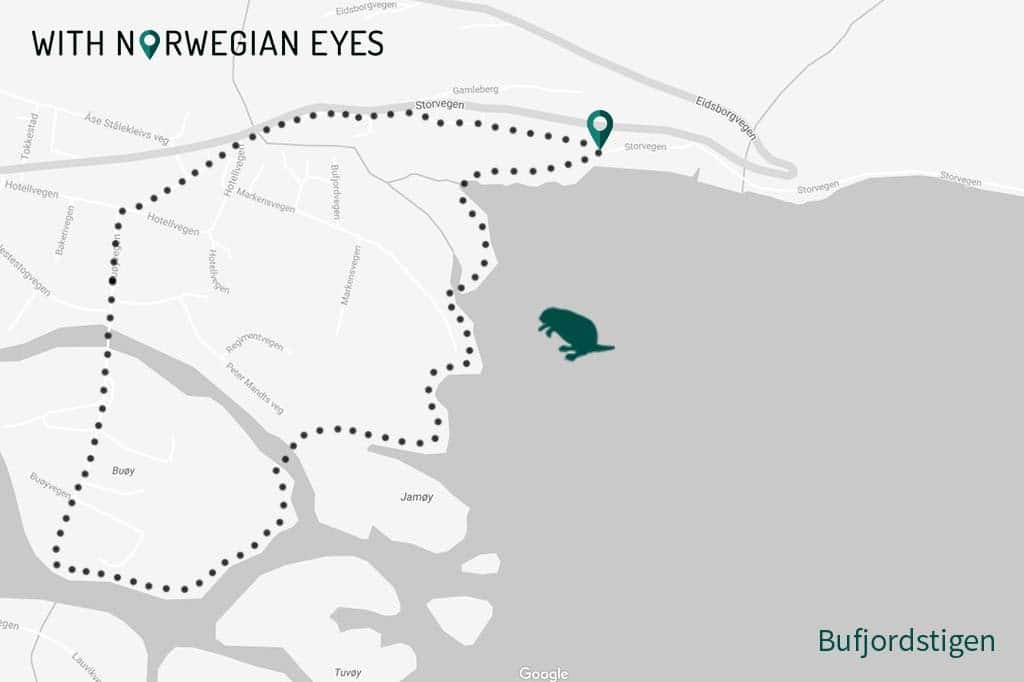 Reiserute bilferie Norge Bufjordstigen kart beversafari