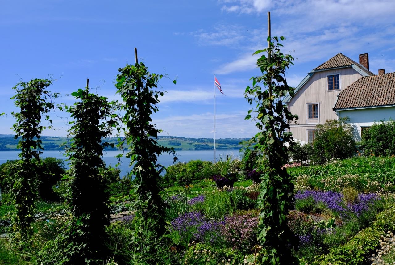 Helgøya Hovelsrud farm historic garden blooming flowers review