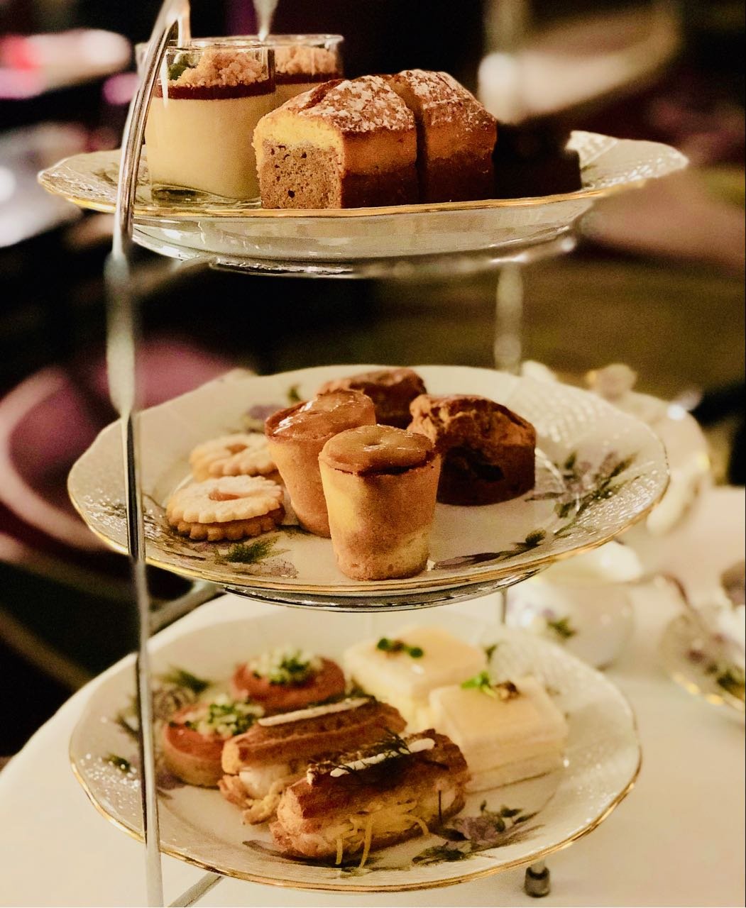 Herend Afternoon Tea Four Seasons Budapest review three tier cake stand