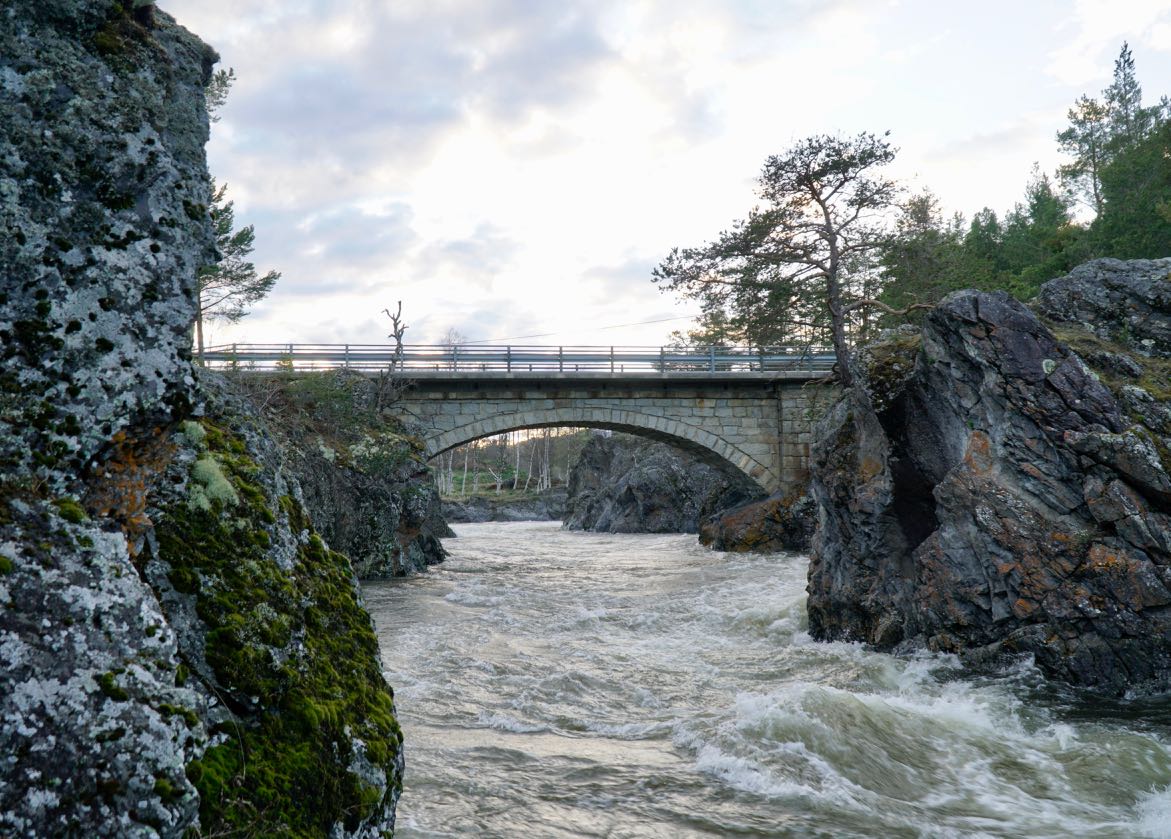 Bro over Gudbrandsdalslågen. Elgsafari på elsykkel Dovre