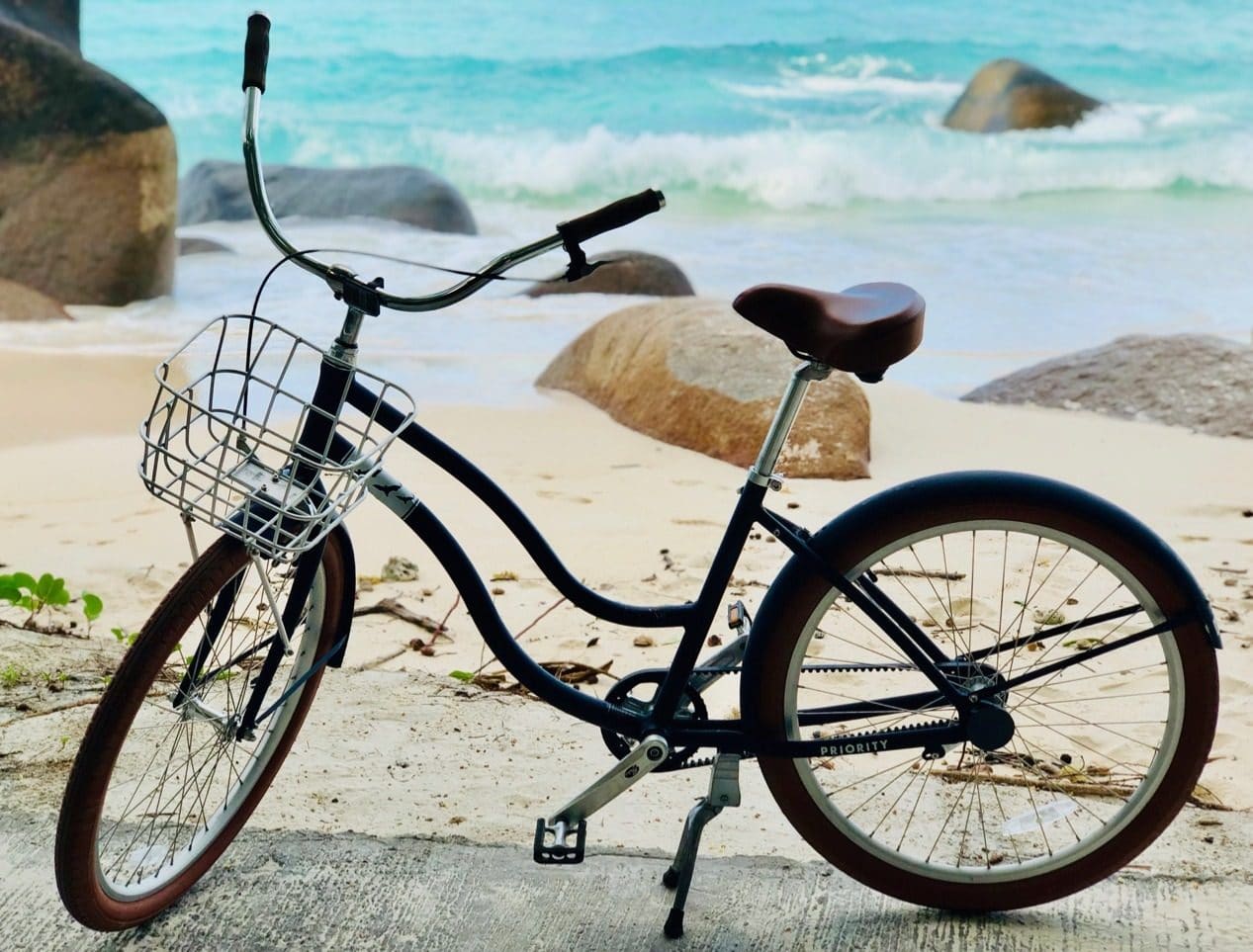 Bike at beach Silhouette Island, Hilton Labriz Seychelles Resort and Spa Tips and practical information about Seychelles