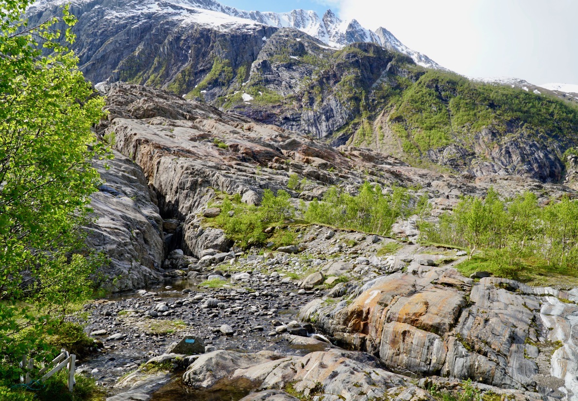 Path up to main viewpoint Svartisen Engabreen glacier