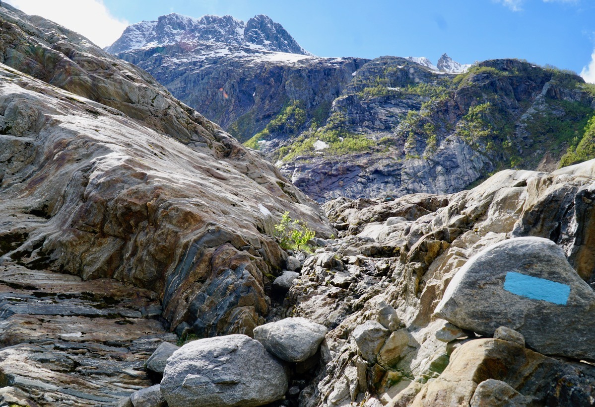 Path up to main viewpoint Svartisen Engabreen glacier