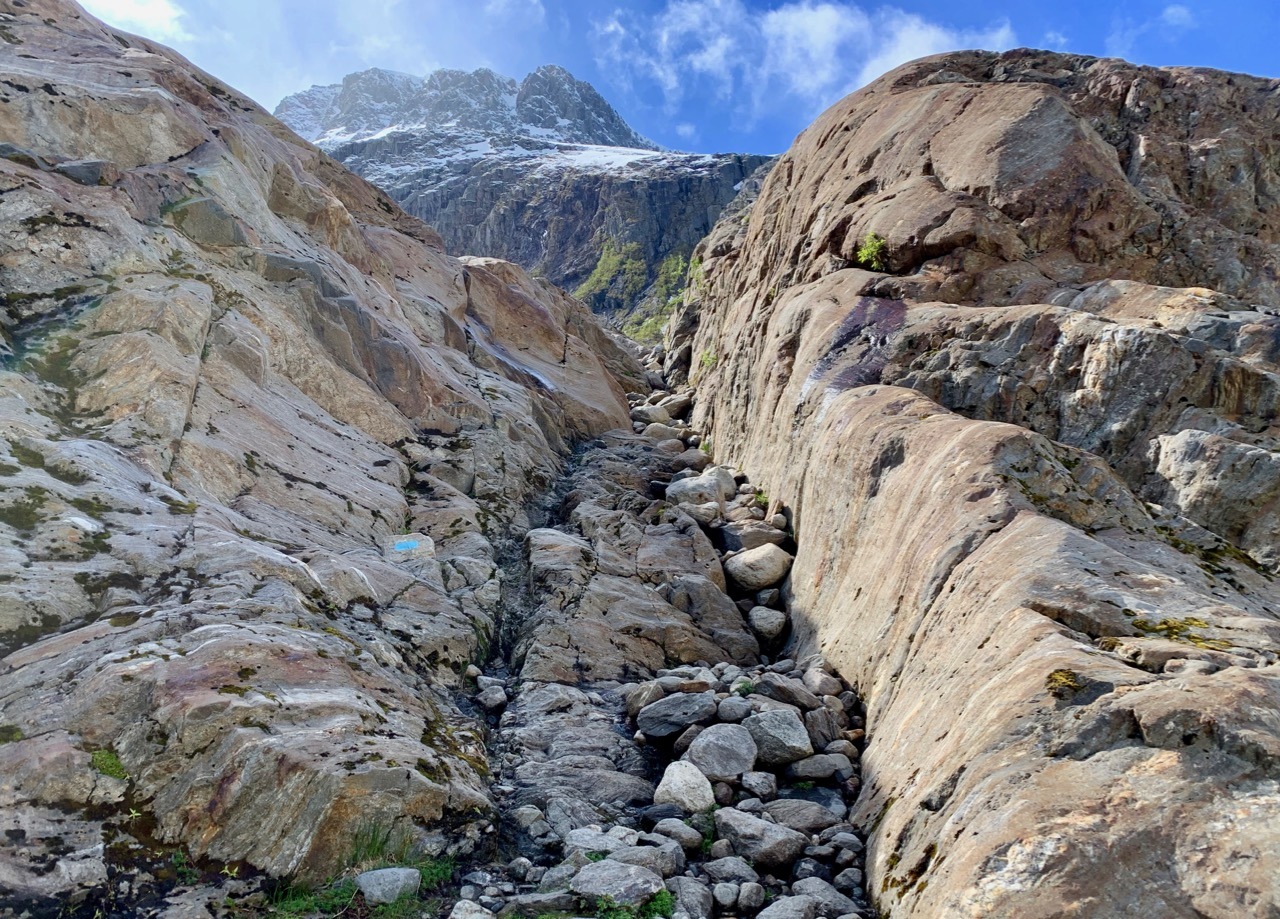 Path up to main viewpoint Svartisen Engabreen glacier