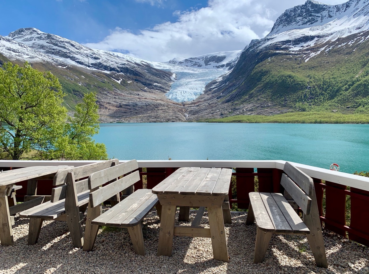 Brestua view of Svartisen Engabreen glacier