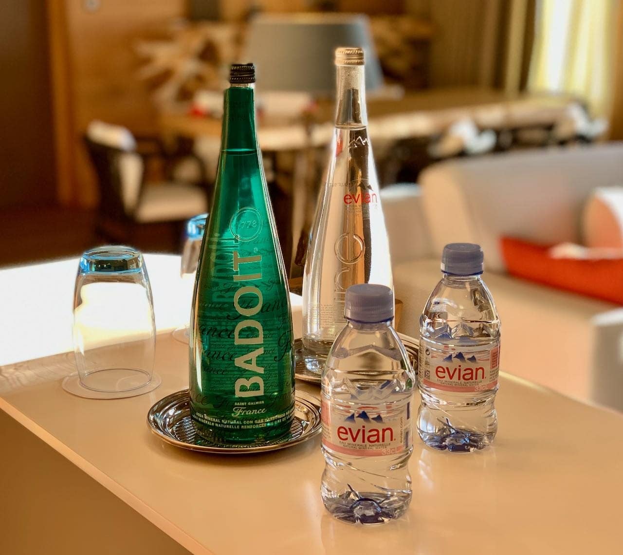 Welcome gift water The Brando Suite at the InterContinental Bora Bora Thalasso Review