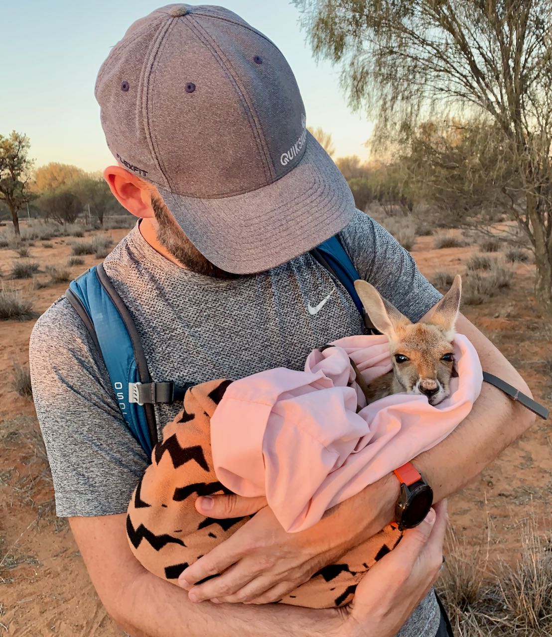 Holding a Baby Kangaroo at the Kangaroo Sanctuary