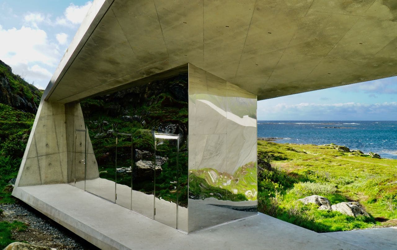 norwegian scenic route andøya view of restroom and ocean