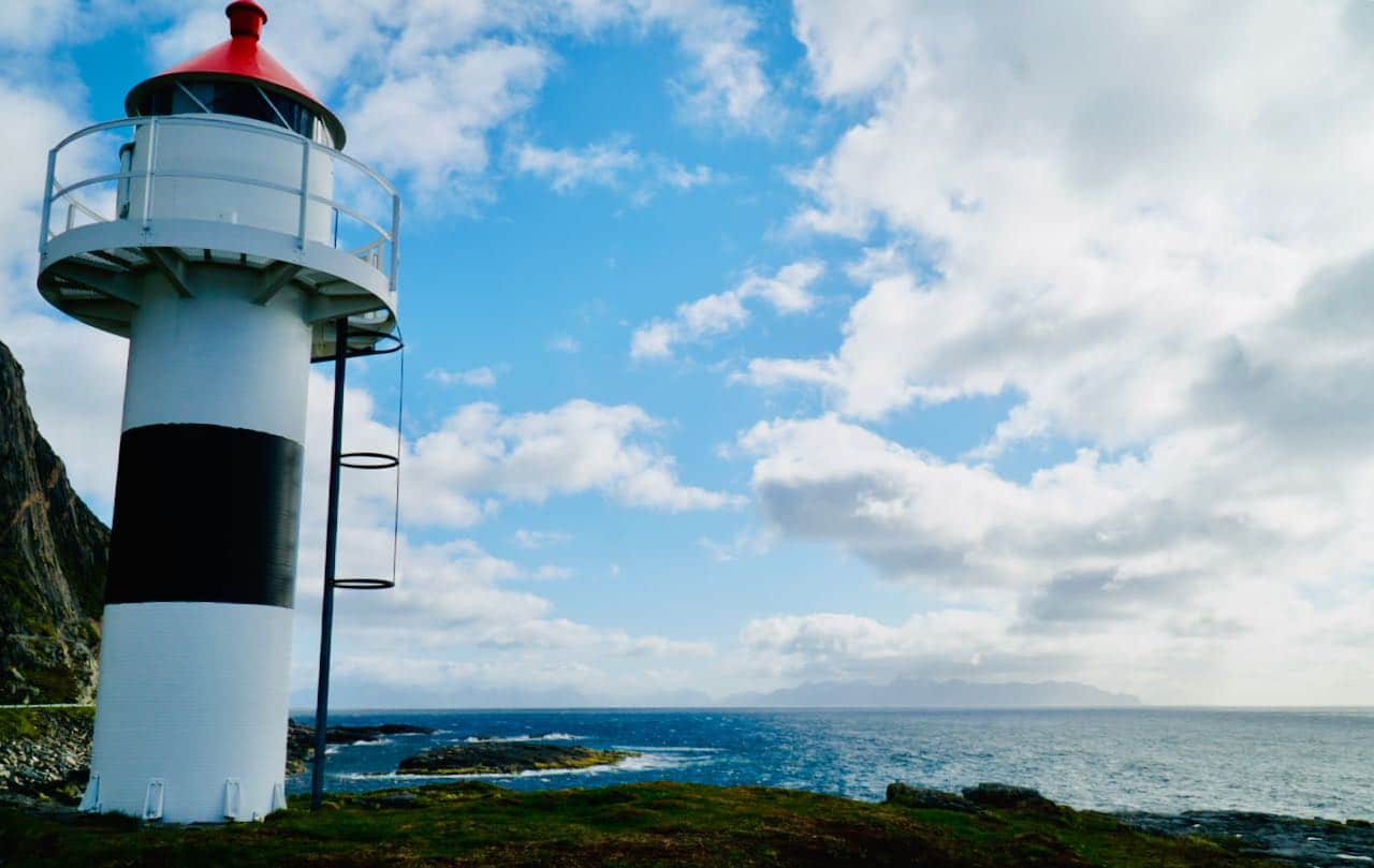 norwegian scenic route andøya view of lighthouse and ocean