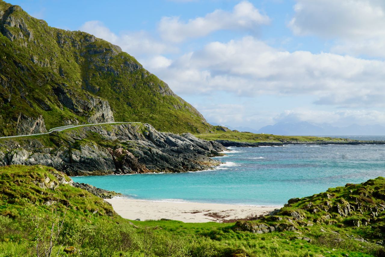 norwegian scenic route andøya view of road and beach