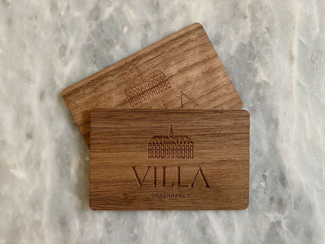 Villa Copenhagen wooden key cards